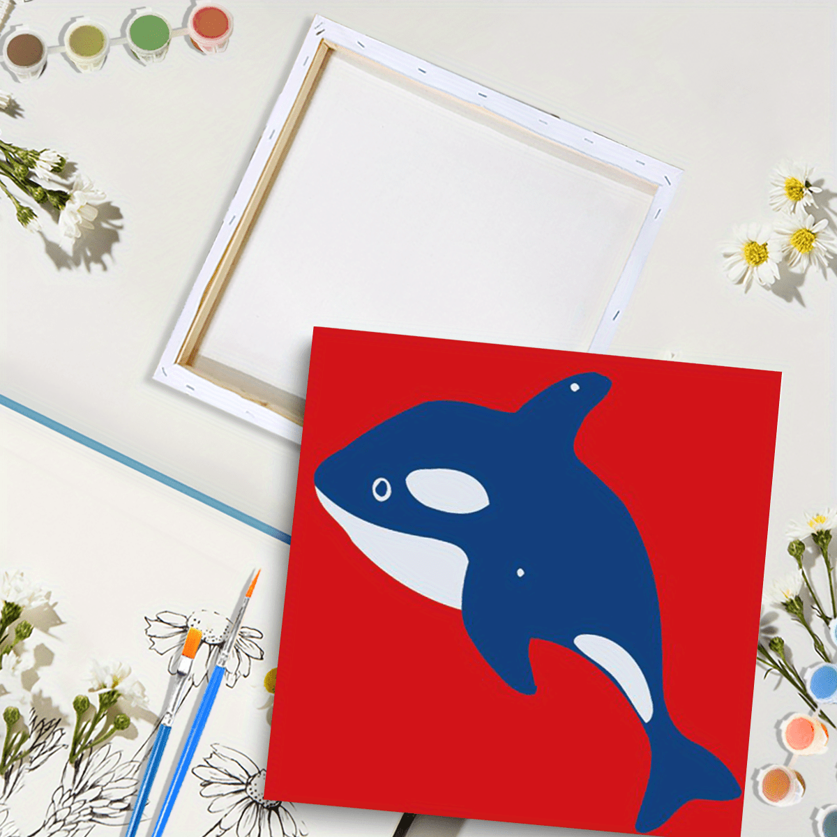 1pc Diy Paint By Numbers For Kids Beginner Kits Whale - Temu