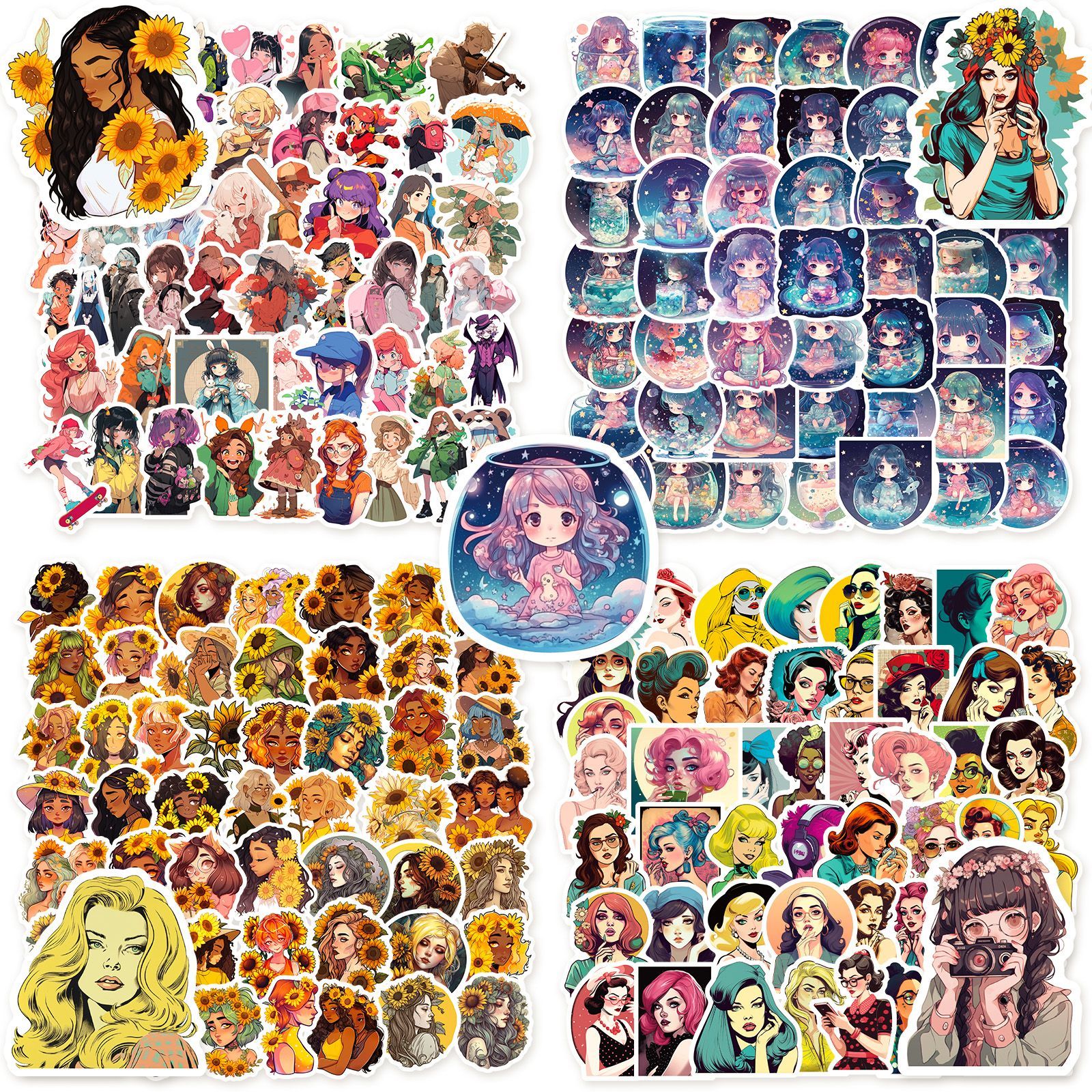 200pcs Anime Stickers Mixed Pack， Anime Stickers Anime Sticker Pack Anime  Merch Anime Room Decor 