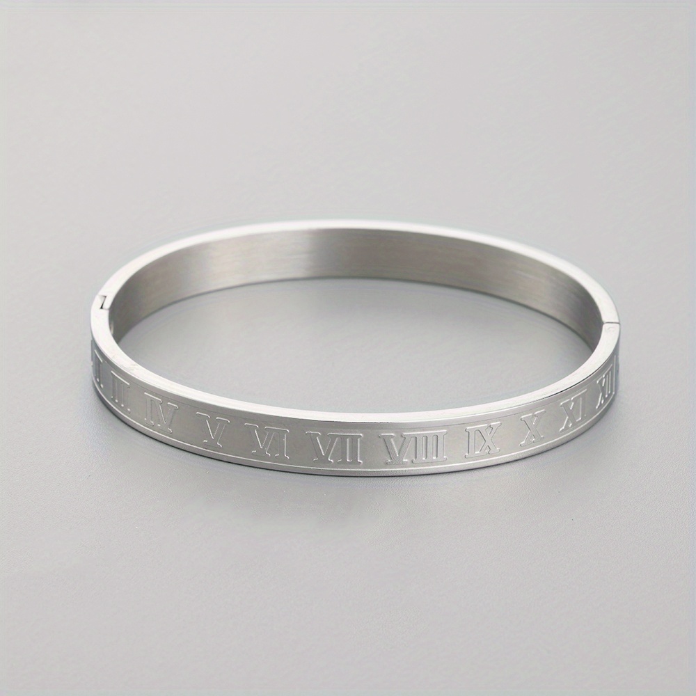 Fashion Golden Roman Numeral Stainless Steel Bracelet, For Men's