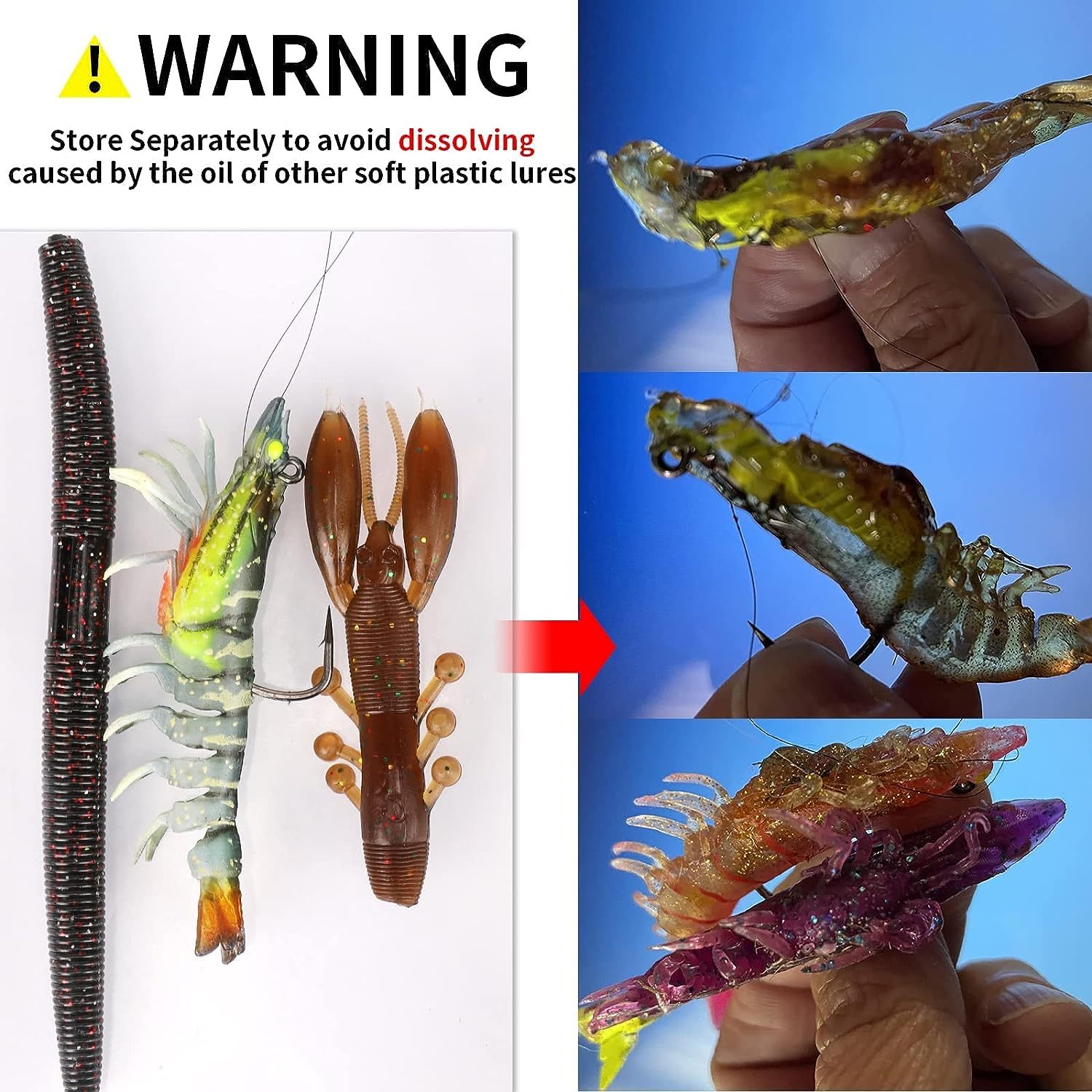 3pcs TPE Pre-Rigged Shrimp, Durable Soft Fishing Lures For Freshwater Or  Saltwater, Bass Fishing Jigs For Trout Crappie