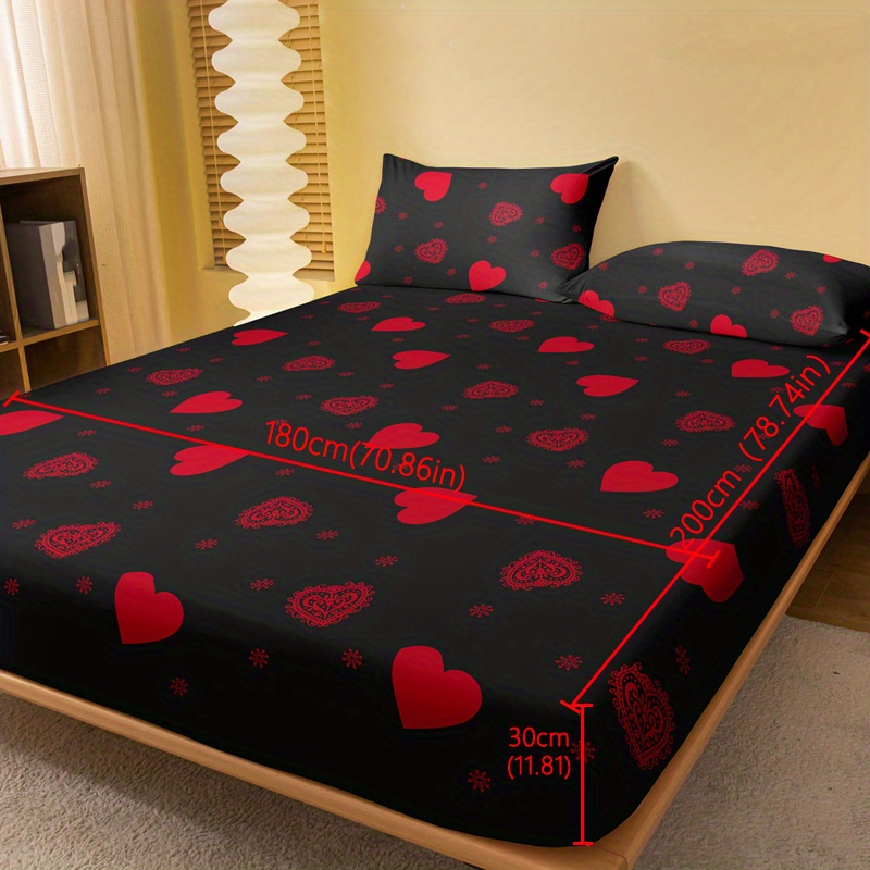 1pc Print Brushed Fitted Sheet, Soft Comfortable Bedding Mattress Cover, For Bedroom Student Dorm, With Deep Pocket, Fitted Bed Sheet