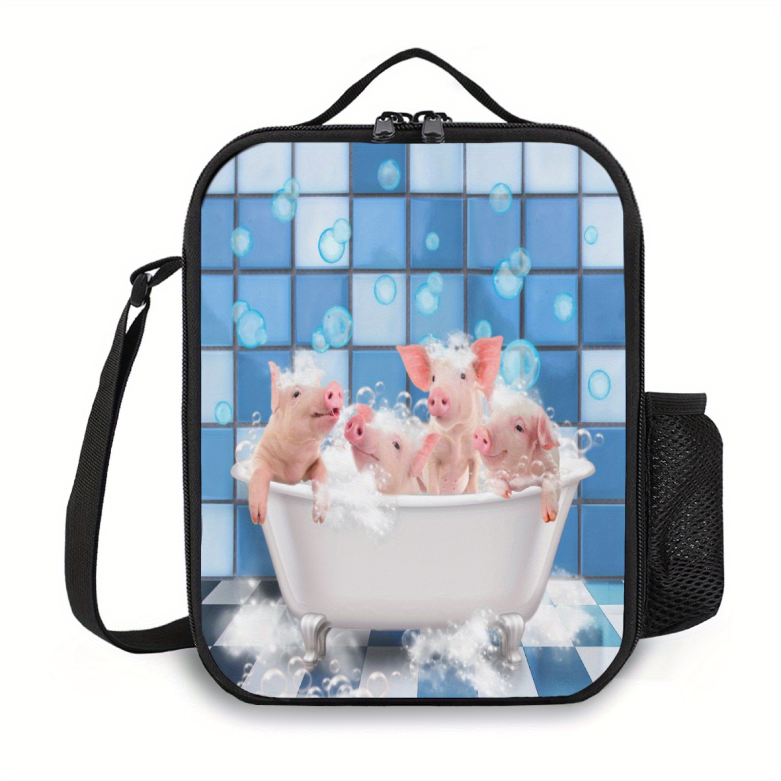 3D Animal Printed Lunch Bag Funny Pattern Insulated Tote Waterproof Organizer