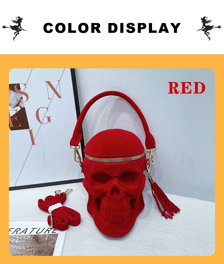 Velvet skull purse hot sale