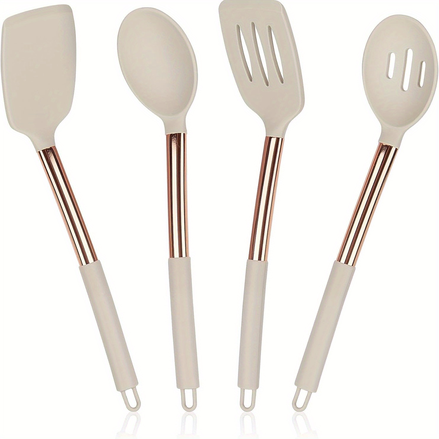 Silicone Utensil Set Khaki Kitchen Utensil Set With - Temu