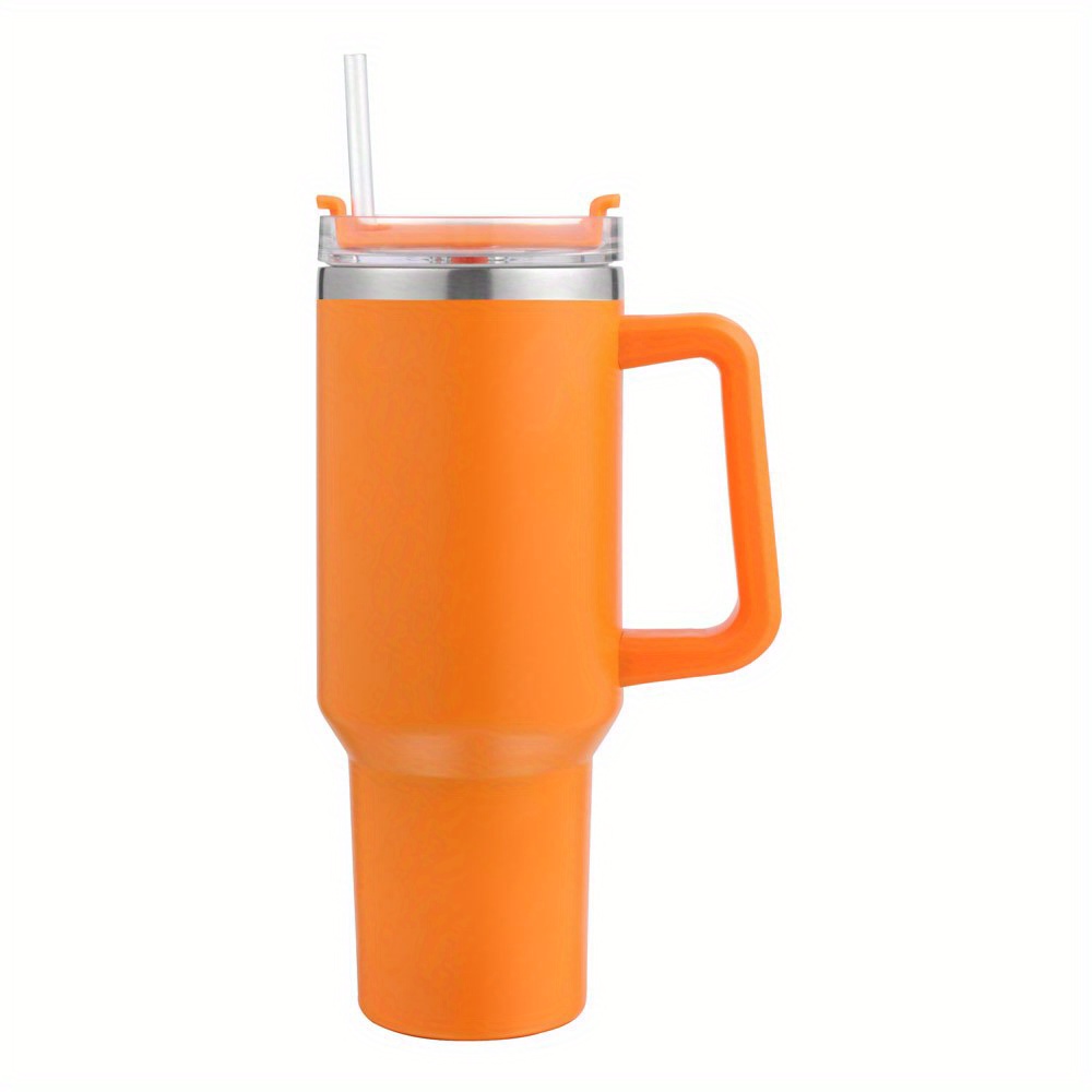 JW Joware 40 oz Tumbler with Handle and Straw, Vacuum Insulated Tumbler  with Lid and Straw, Stainless Steel Tumbler with Handle, Cupholder  Friendly, County Orange 