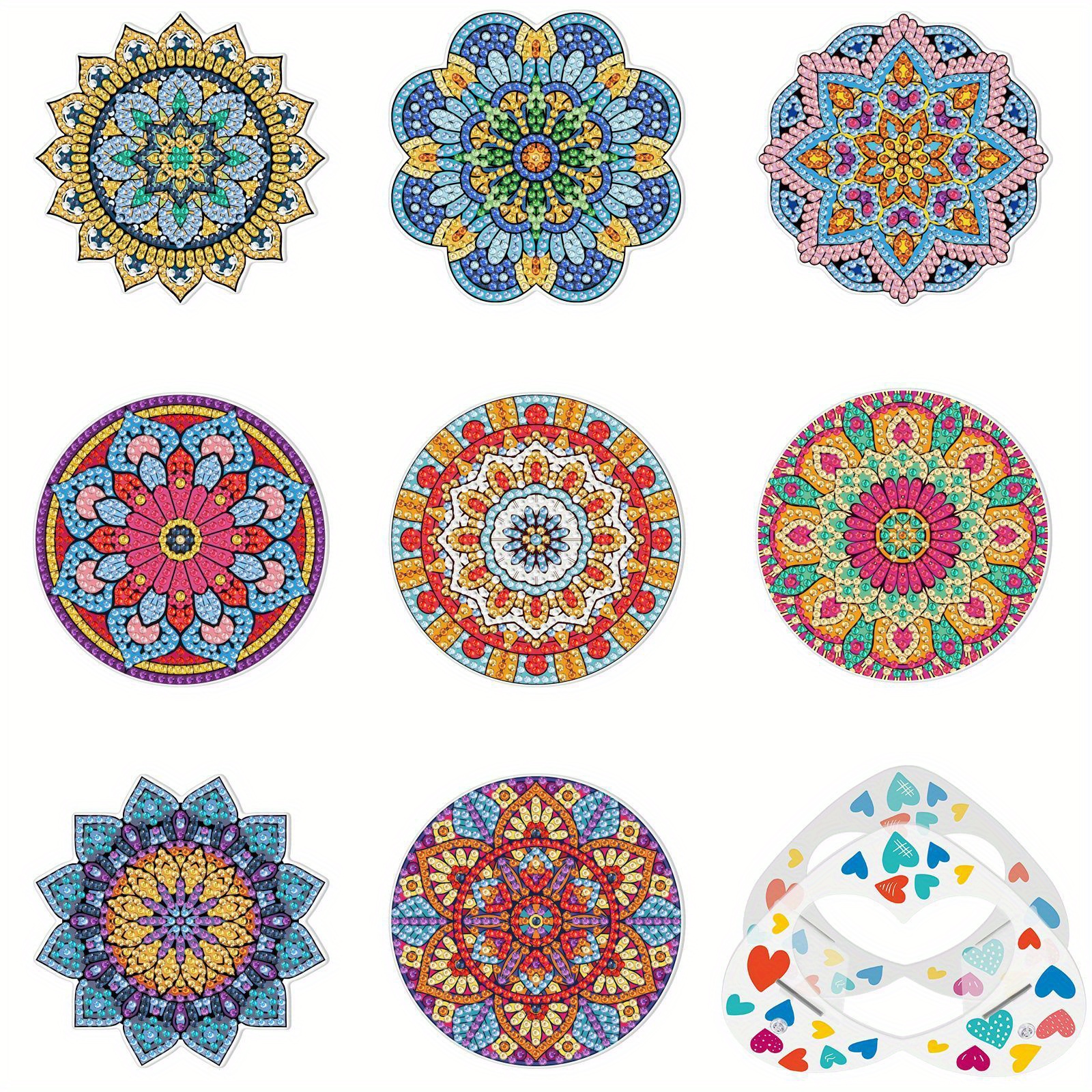 8pcs Artificial Diamond Painting Coasters Kit With Holder - Colorful Tree  Artificial Diamond Dot Art Coasters For Adults Beginners, DIY Art And Crafts