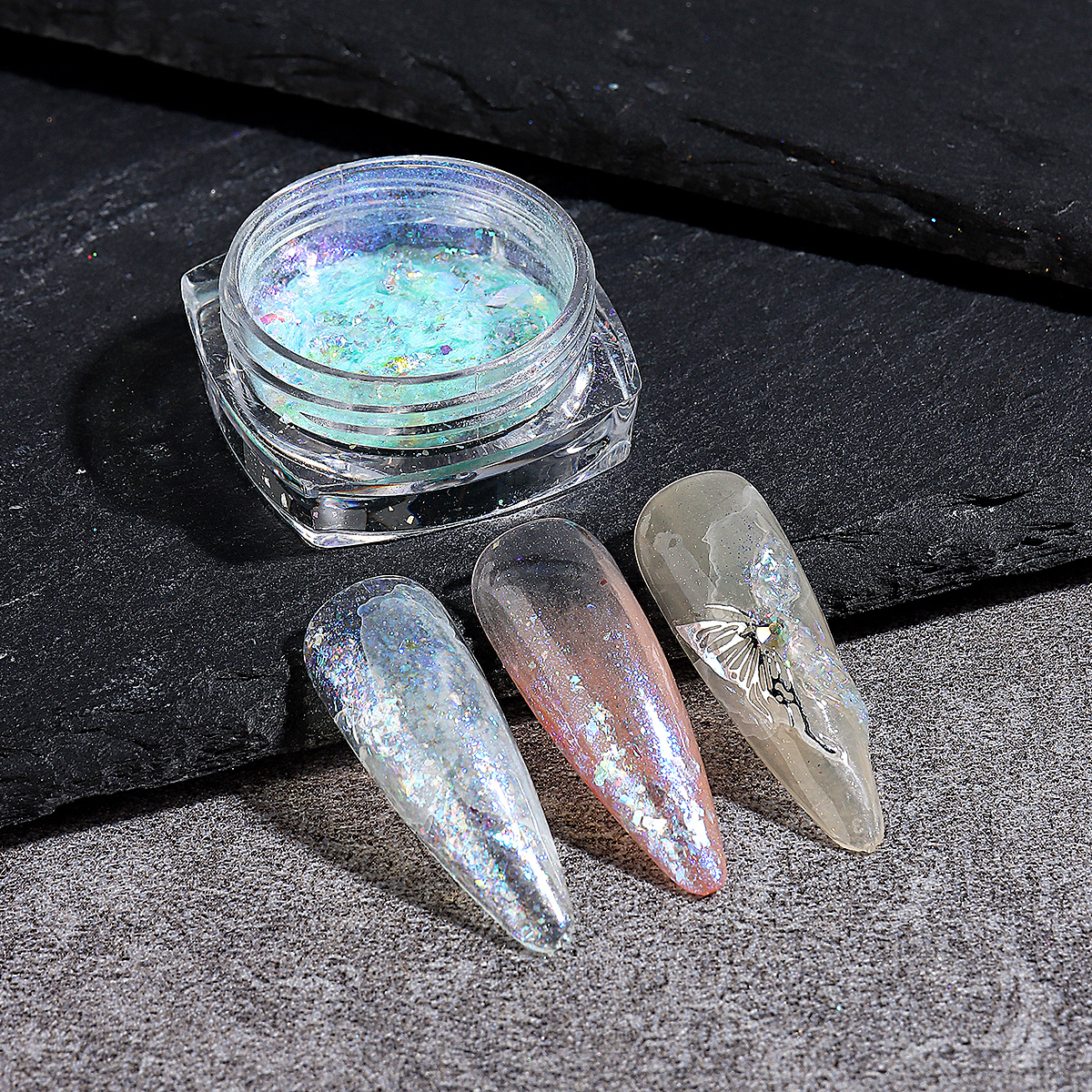 Nail Glitter Powder Holographic Glitter 3g Nail Art Glitter Holographic  Powder Laser Sequins Pigment Manicure DIY Silver From Hetianxia100, $0.8