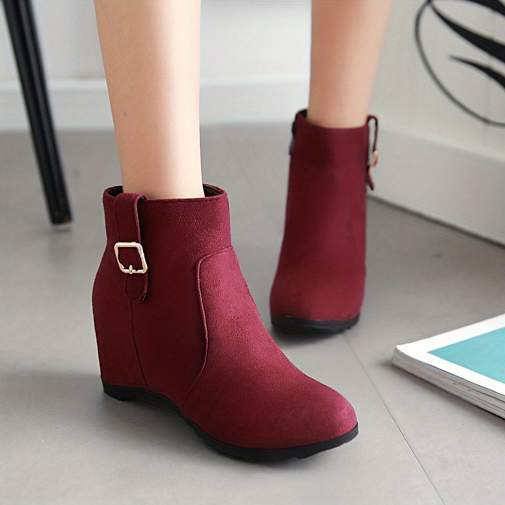 burgundy wedge ankle boots