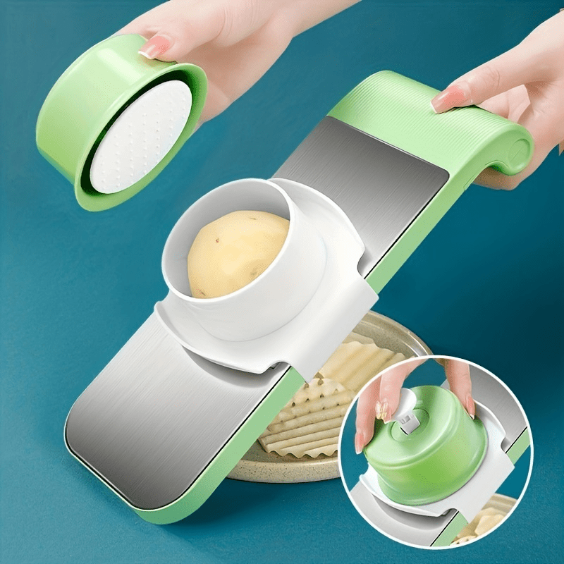 Multi-functional Kitchen Vegetable Chopper, Dicer, Slicer Tool With  Stainless Steel Blades And Hand Guard