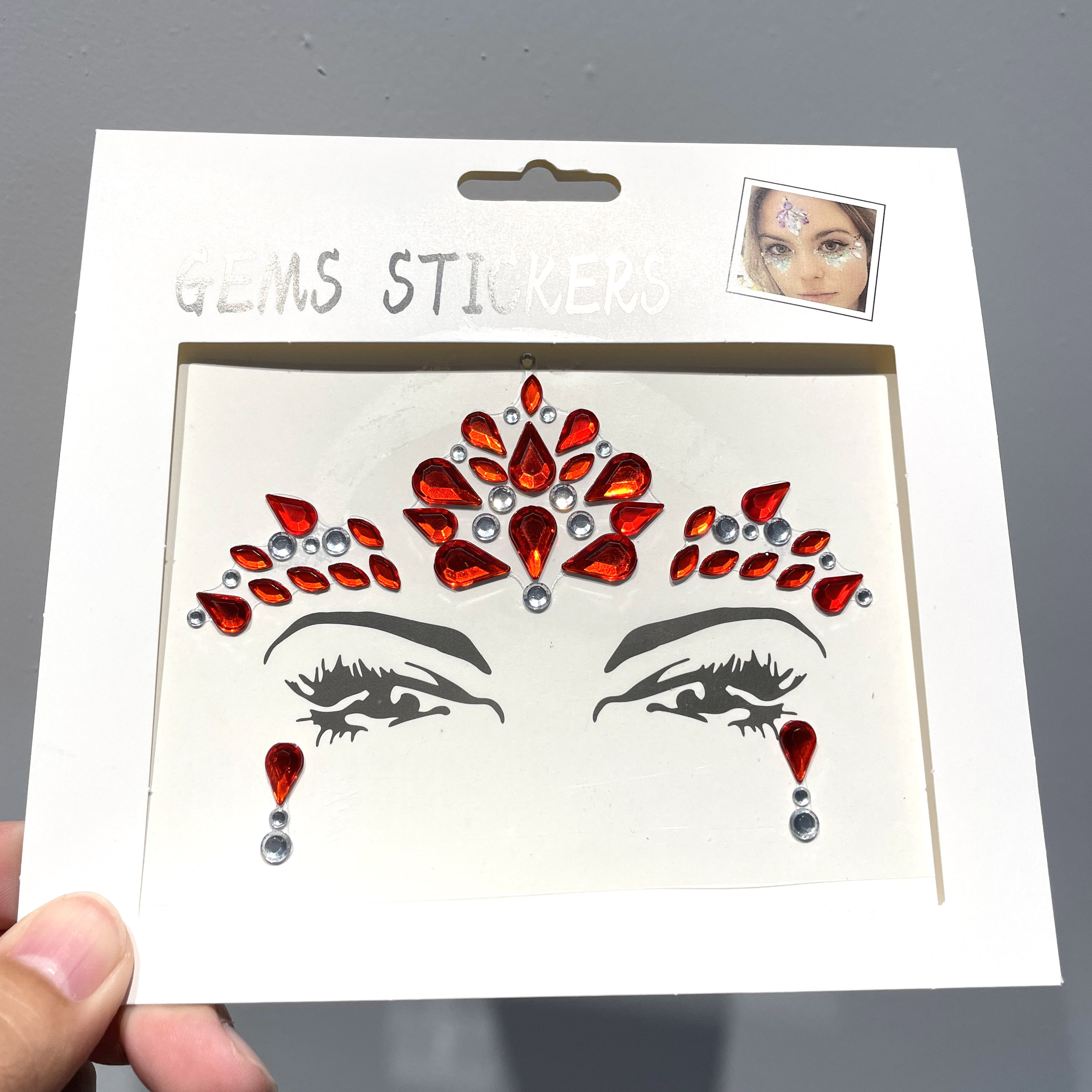 3D Face Gems Jewels Sticker Shiny Face Decoration Rhinestones Sticker Body  Art