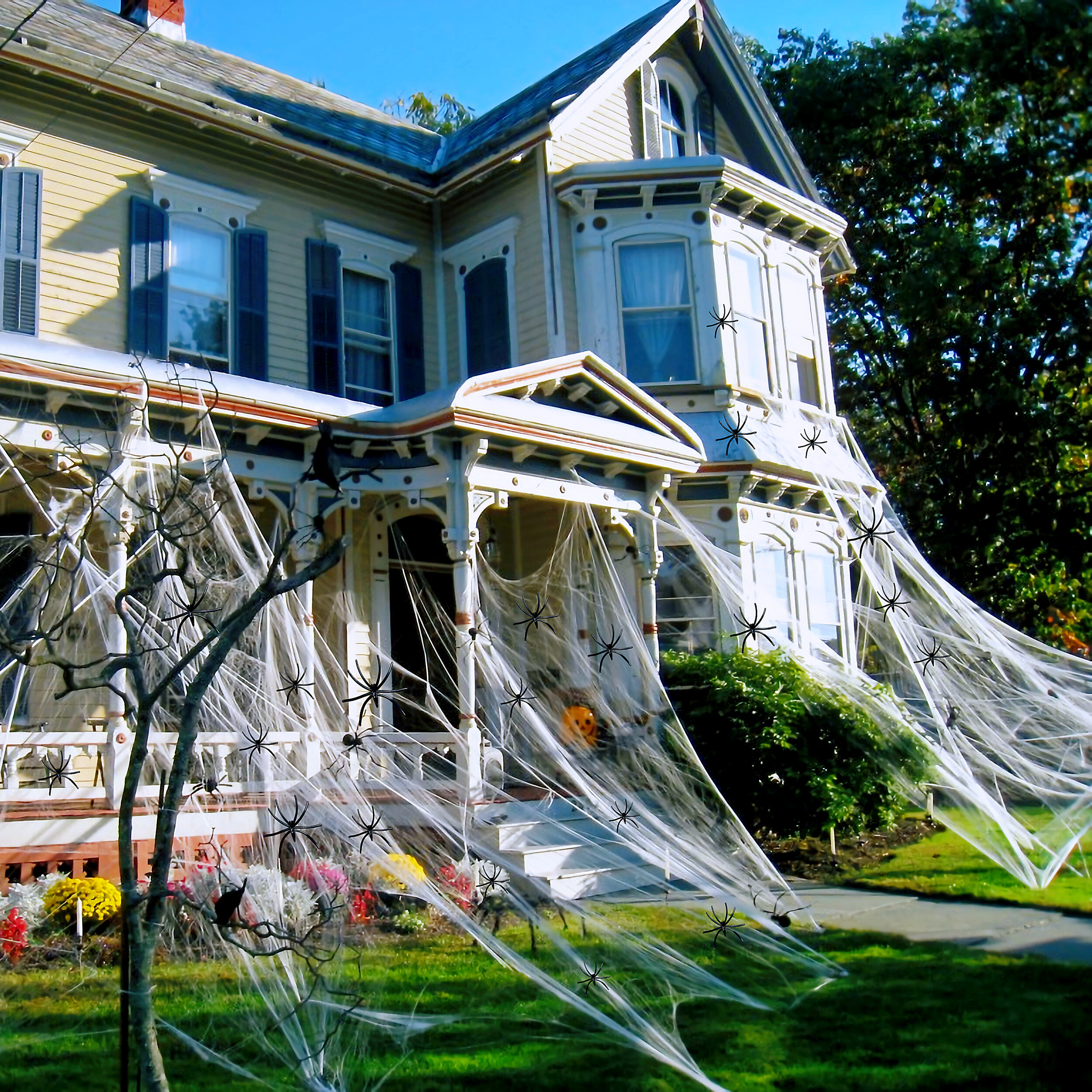 Kit Décoration Halloween : 200g Toiles D'araignée + 60 Araignées Plastique - Effet Réaliste, Réutilisable