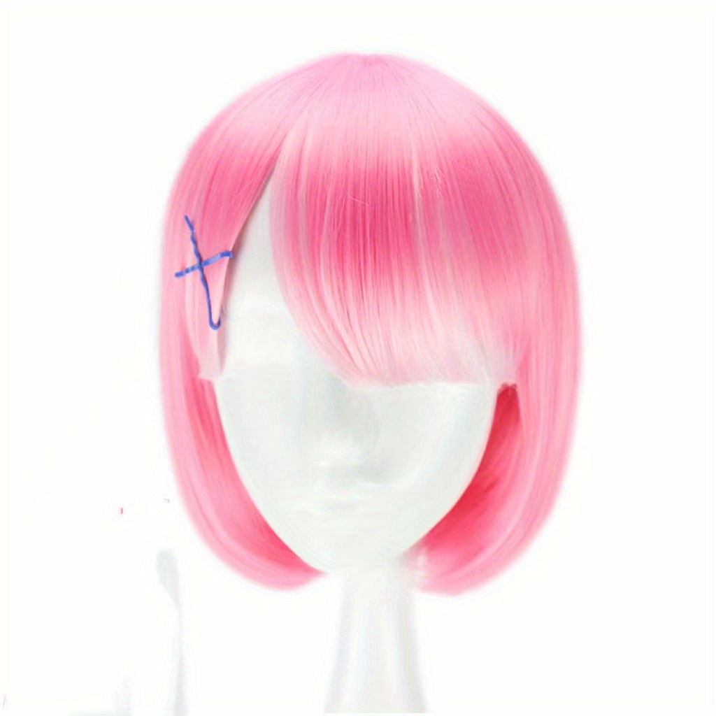 Costume Wigs Short Striaght Wig Synthetic Wig With Bangs Temu