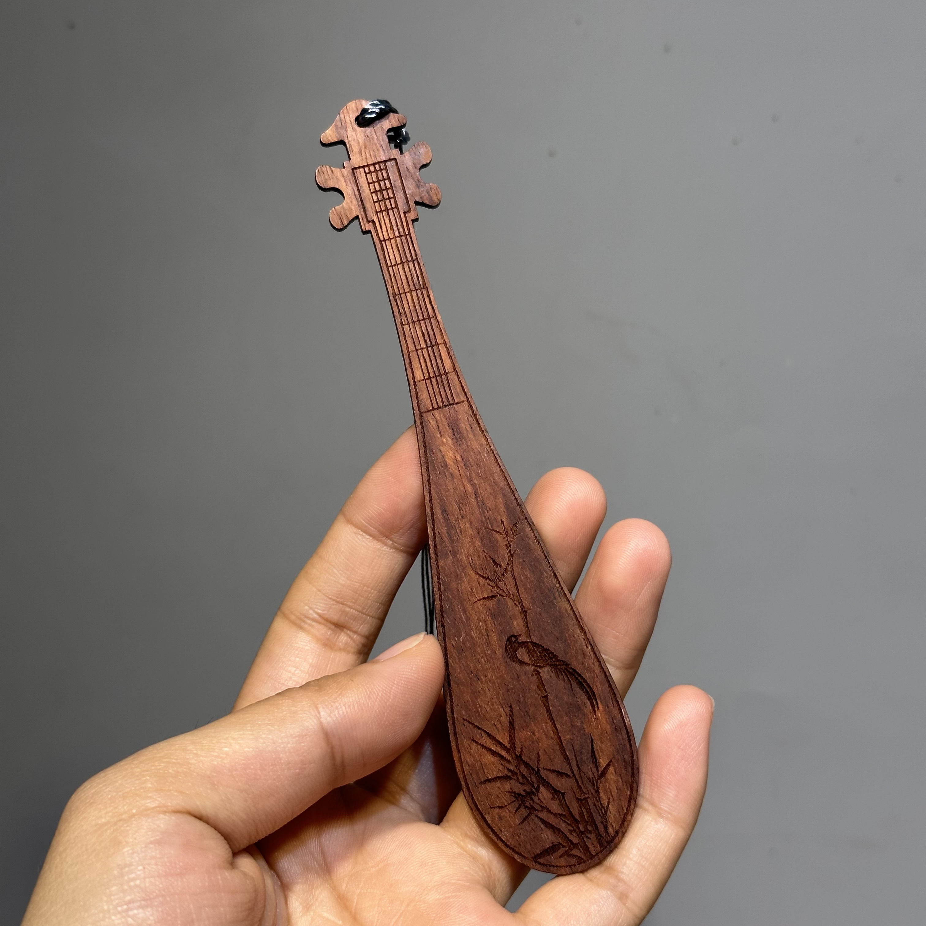 Pipa Mahogany Flowers And Birds Antique Bookmark Creative - Temu