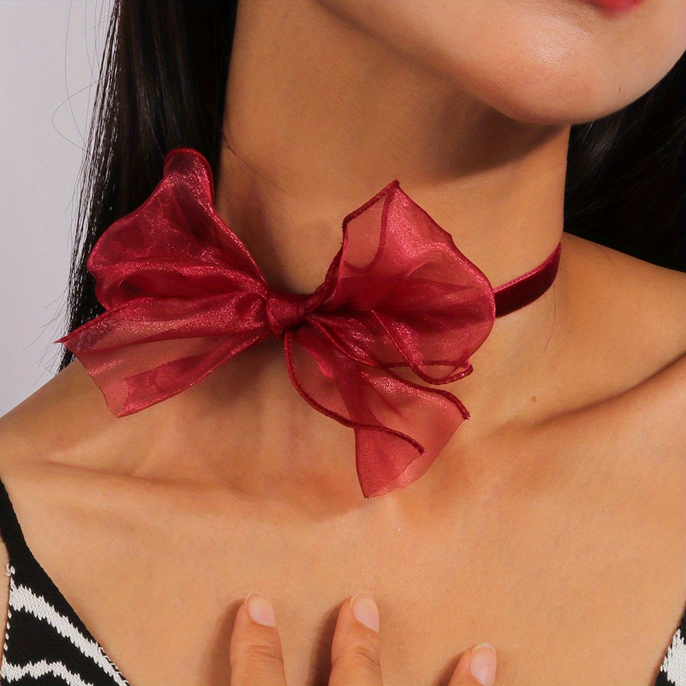 Red Velvet Bow Choker