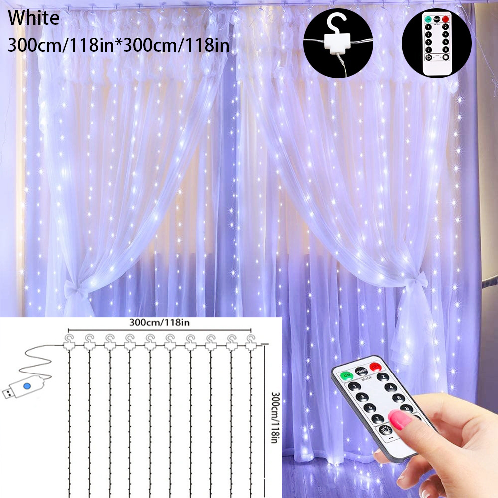 Usb Curtain Indoor Decorative Lights 200 Led Light Beads - Temu