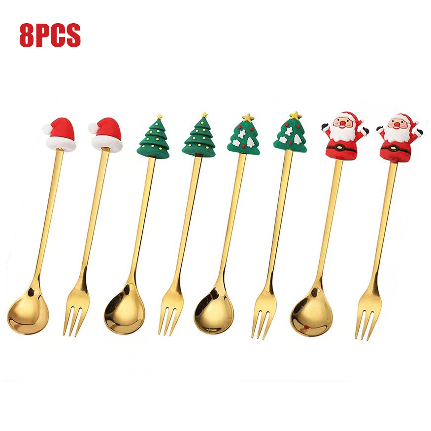 Christmas Spoon Gift Set Stainless Steel Pendant Coffee Spoon Gold Small  Spoon Gift for Christmas in 2023