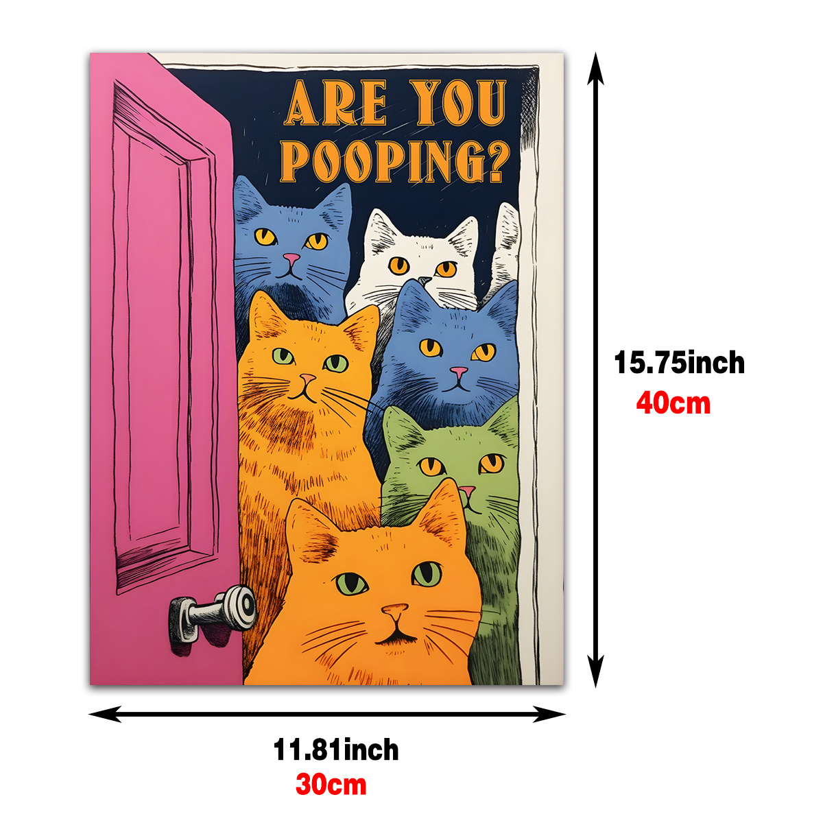 1pc Art Canvas Poster Funny Kitty Painting On Canvas Wall Art Poster  Artwork Wall Painting For Bathroom Bedroom Office Living Room Home Wall  Decor No Frame - Home & Kitchen - Temu Australia