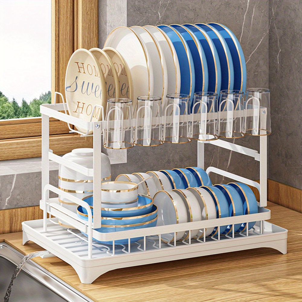 3-Tier Large Dish Racks for Kitchen Counter, Detachable Large