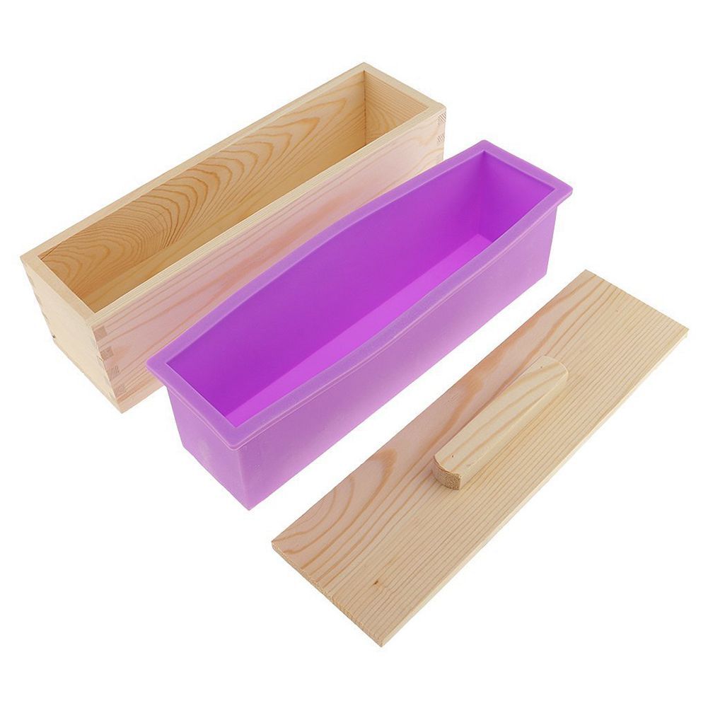 1pc, Silicone Soap Mold With Wooden Box 74.39oz Large Rectangle Silicone  Soap Mold 4.85LB High Quality Durable