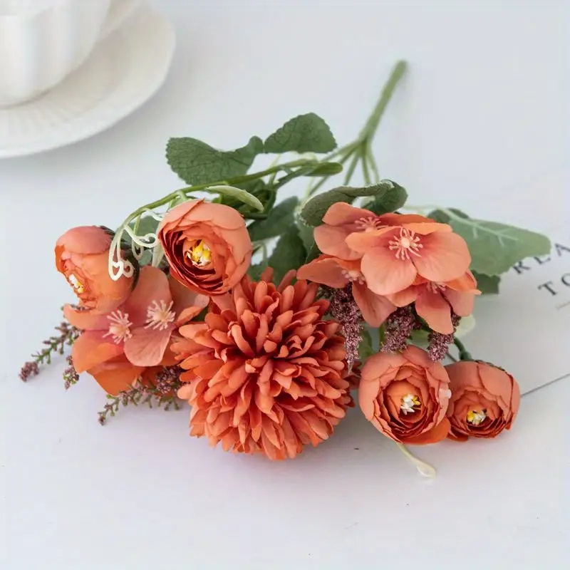 BOUQUET ARTIFICIALE MAZZO Fiori Secchi Arancio Decorazioni Natalizie Fai Da  Te EUR 14,99 - PicClick IT