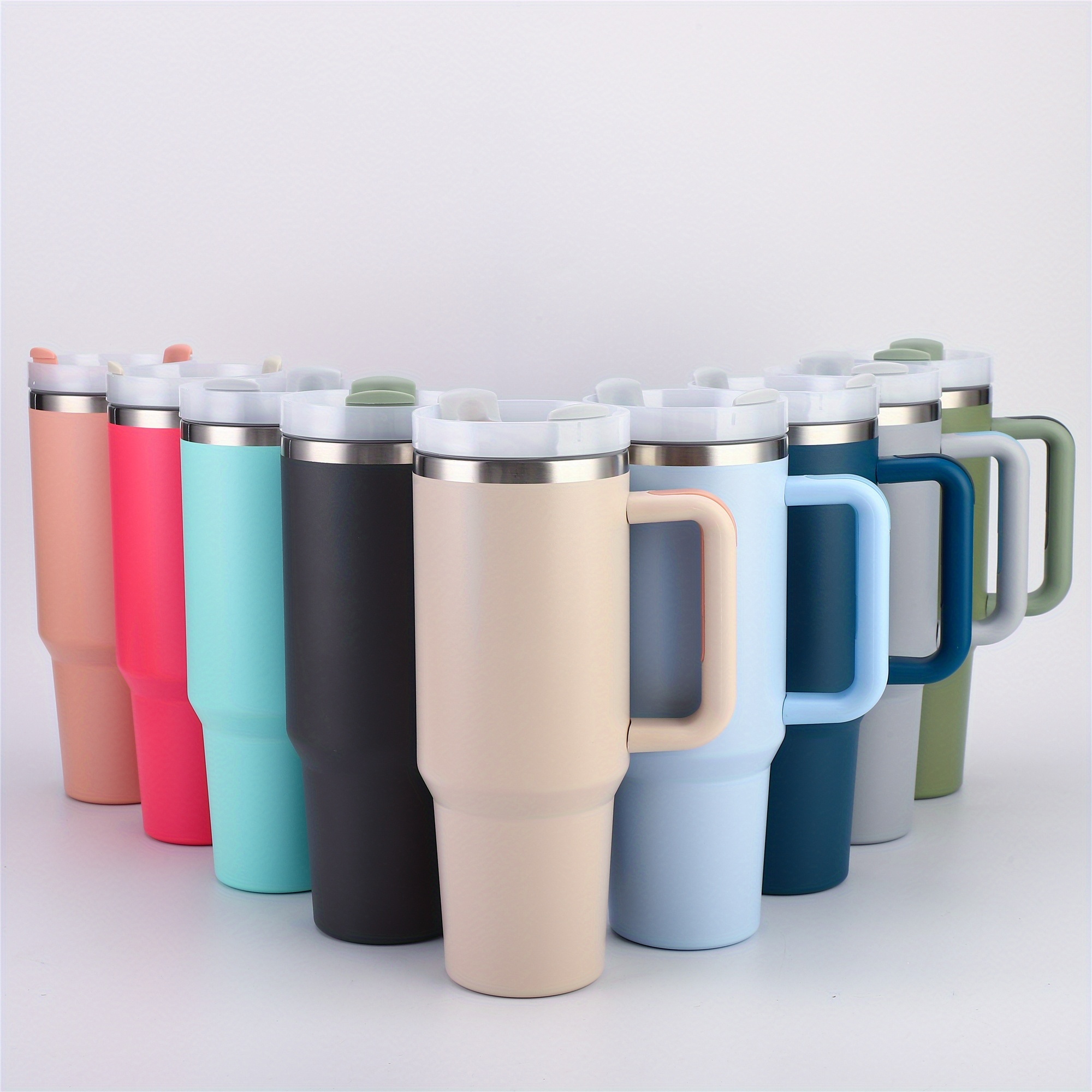 Simple Modern Tumbler With Handle And Straw Lid,insulated Cup Reusable  Stainless Steel Water Bottle Travel Mug Cupholder Friendly,gifts For Women  Men Him Her - Temu