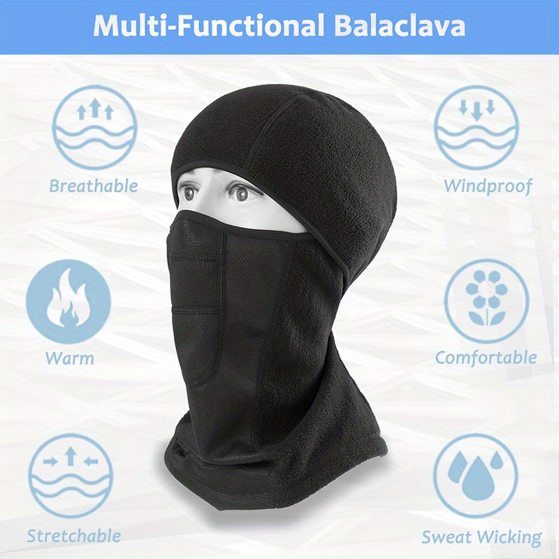 1pc Outdoor Windproof Warm Face Mask, Cold Weather Gear for Skiing, Snowboarding & Motorcycle Riding,Temu