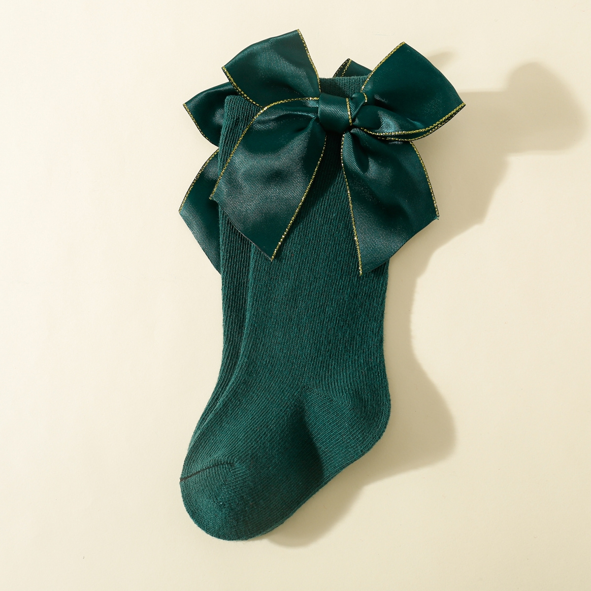 1 Pair Baby Girls' Red Mid-calf Socks