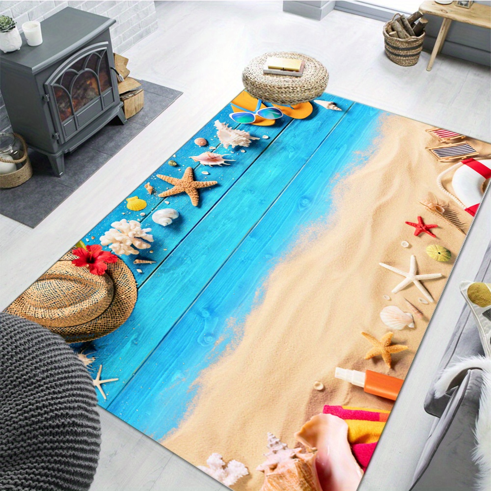 Ocean Beach Scenery Kitchen Mat Non-Slip Carpet Kids Bedroom Floor Area Rugs