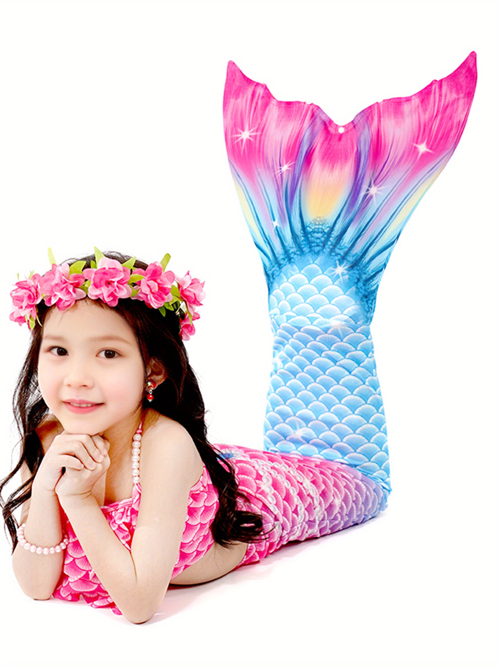 Girls Bikini Swimsuit Mermaid Tails Swimming Princess - Temu