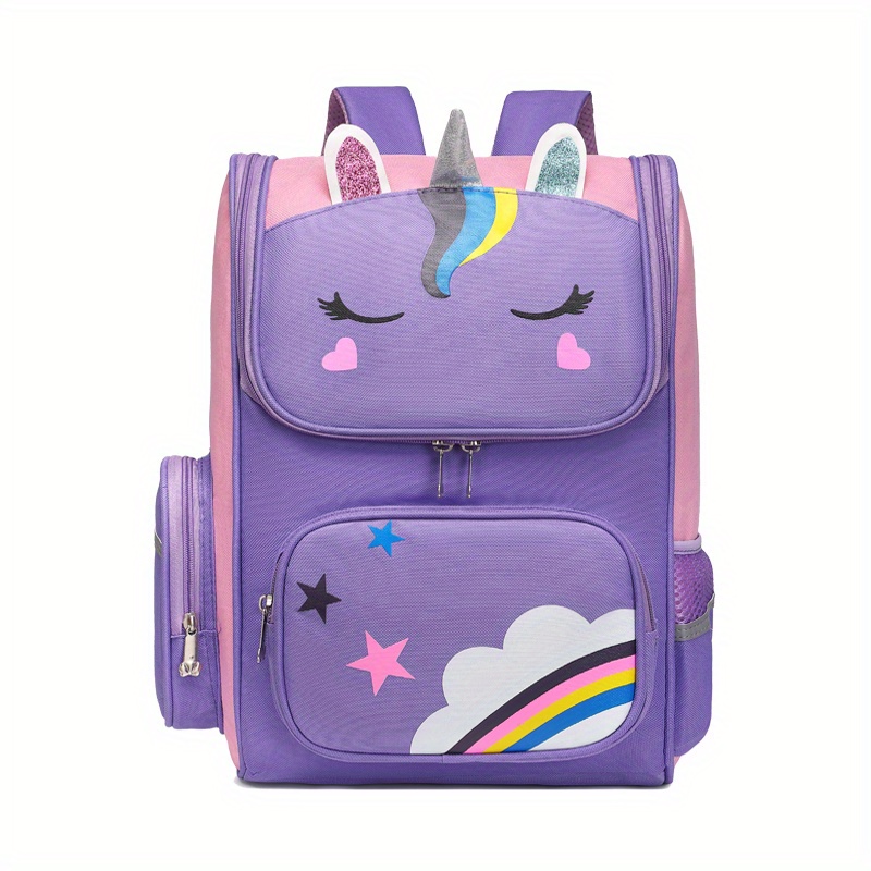Unicorn Pattern Children's Backpack with Reflective Strip