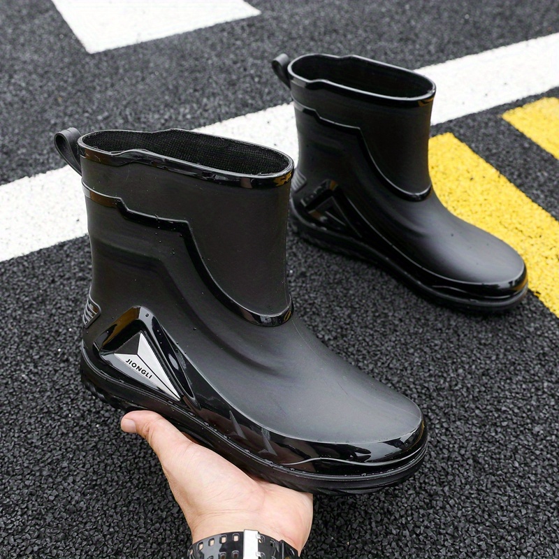 Tenmix Women Men Rain Boots Anti-slip Waterproof EVA Chef Fishing Kitchen  Garden Slip On Shoes Black Drawstring