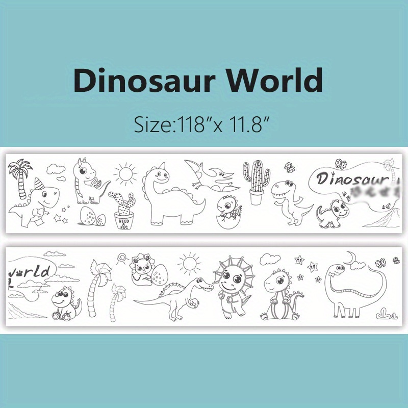Rollo de dibujo para niños rollo de color de 118 x 15 pulgadas papel  adhesivo para colorear y pintar para niños aula fiesta de cumpleaños  dinosaurio – Yaxa Guatemala