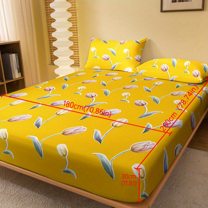 Image of 1pc Of Printed Mattresses, Tulip Printed Mattresses For Bedroom Mattresses, Bedding