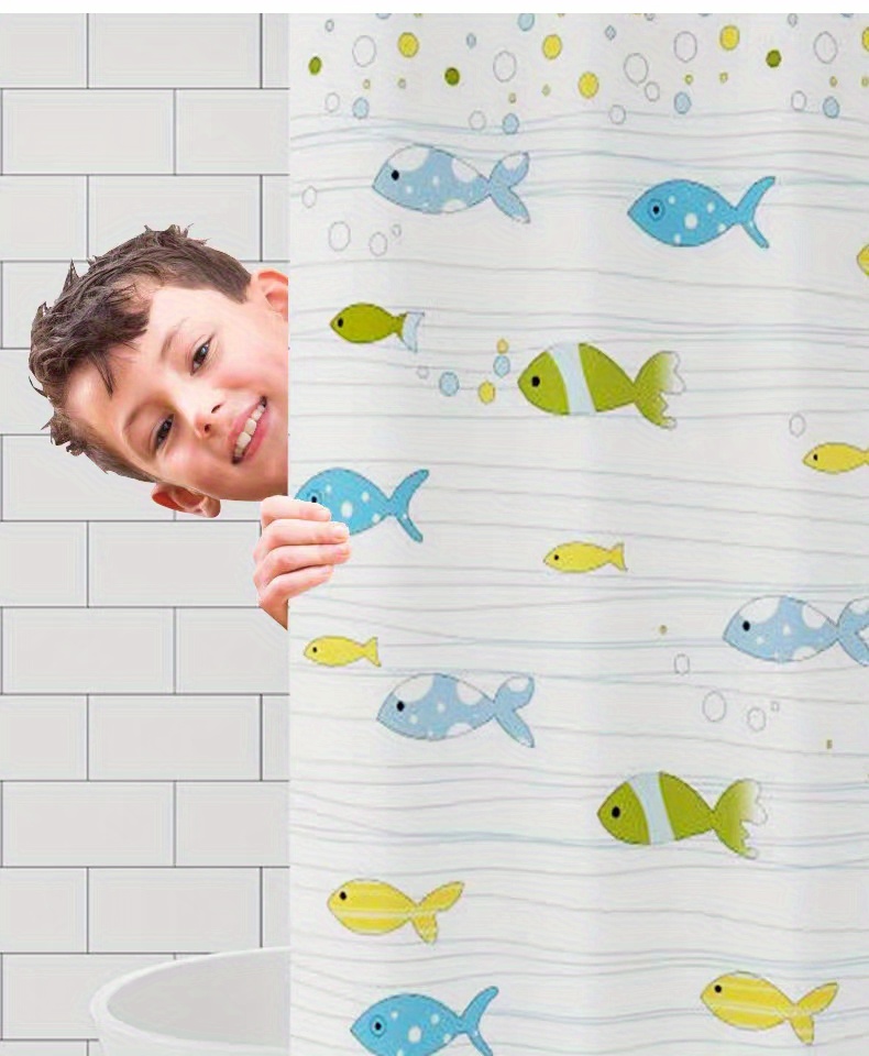 Ocean Fish Shower Curtain Peva Shower Curtain Ocean Fish Temu Canada