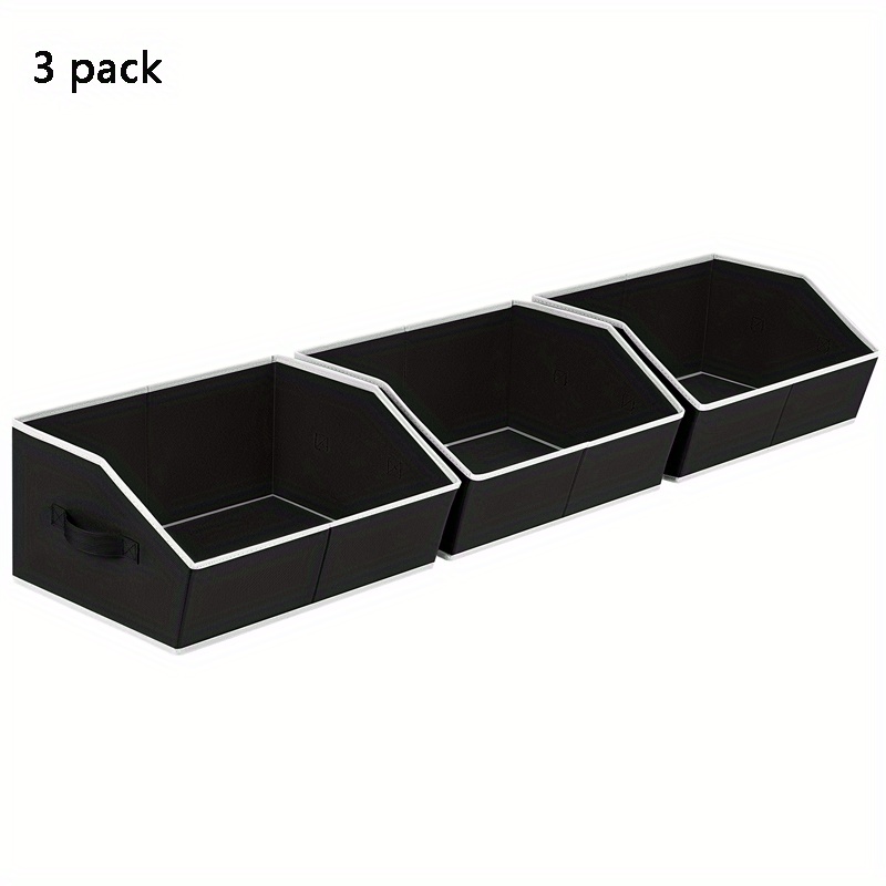 DIMJ Trapezoid Storage Bins for closet shelves, Closet Organzier Bins with  Handle, Foldable Closet Storage Bins Basket, Closet Organizers and Storage  for Toys, Books, 6 Packs, Black - Yahoo Shopping