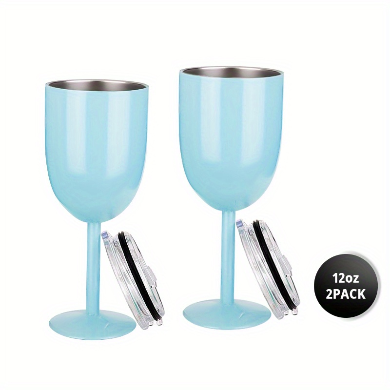 6 Pcs Insulated Wine Glasses with Lid Stainless Steel Wine  Glasses Double Walled Vacuum Insulated Wine Tumbler and Drinking Straw for  Formal and Outdoor Camping Picnics Portable Travel Goblet: Wine