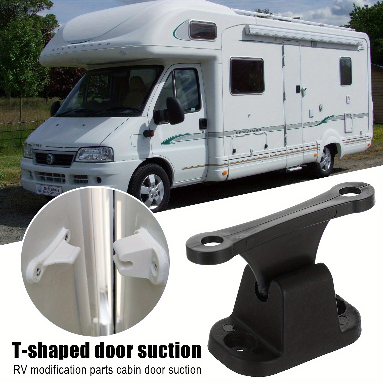 Kit de boucle de porte en nylon Kit de retenue d'arrêt de porte pour  caravane camping-car camping-car porte de porte support d'arrêt blanc