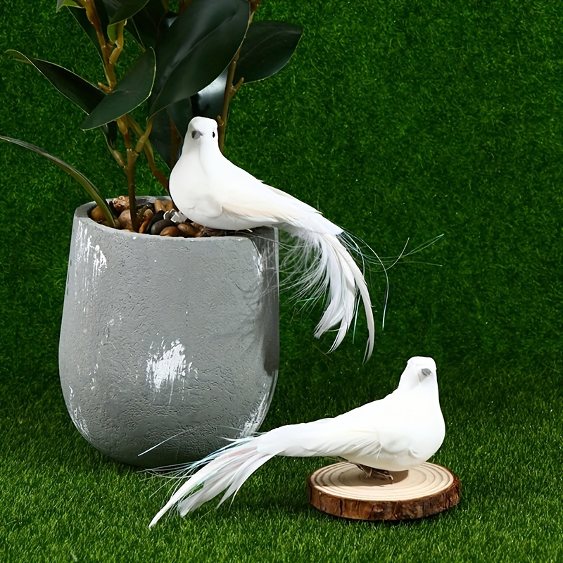 White Doves Feather Artificial Foam Lover Peace Doves Bird Temu