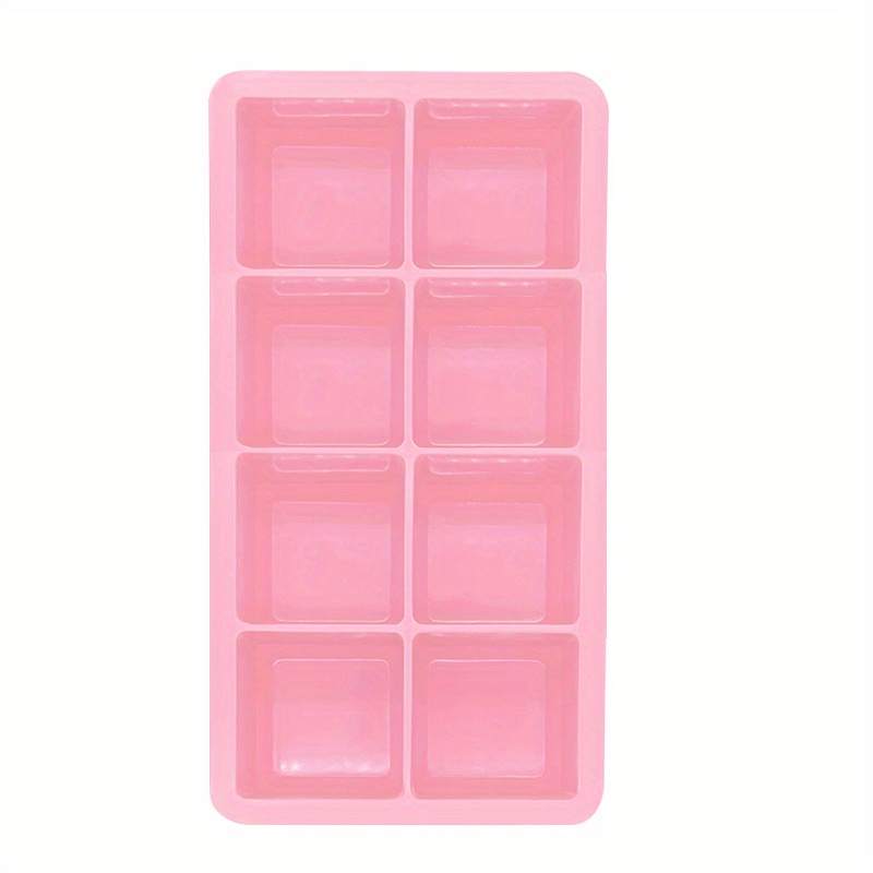 Large Silicone Ice Cube Tray Molds, Big Cubes, Food Grade, Flexible, 8  Cavity Easy Release Slow Melting Ice For Whiskey, Cocktails, Gifts  Christmas - Temu