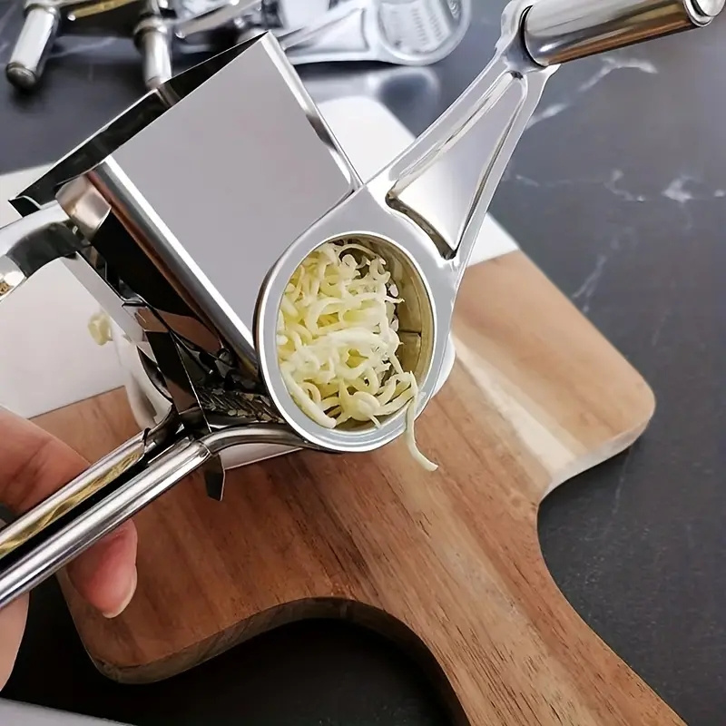 Cheese Grater With Handle, Household Cheese Grater With Suction Cup And  Cleaning Brush, Manual Rotary Cheese Grater With 3 Replaceable Drum Blades,  Reusable Cheese Grater Drums For Hard Cheese Chocolate Nuts, Kitchen