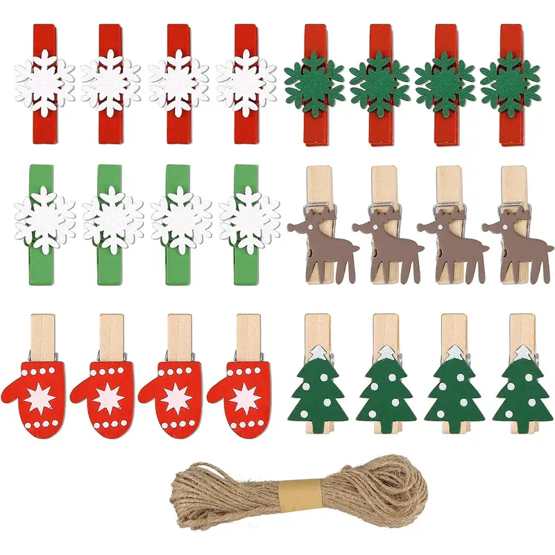 Mini Clothes Pins For Photo Christmas Clip Wooden Clothespins 12 Pcs Cute  And Durable Christmas Mini Clothespins For Pictures