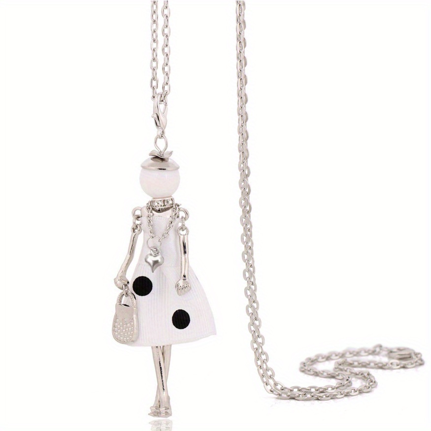 TEMU Elegant Women's Necklace With Pendant - Chic Alloy Chain, Perfect For Valentine's Day, Christmas, And Parties, Ideal For Daily Wear Or Special