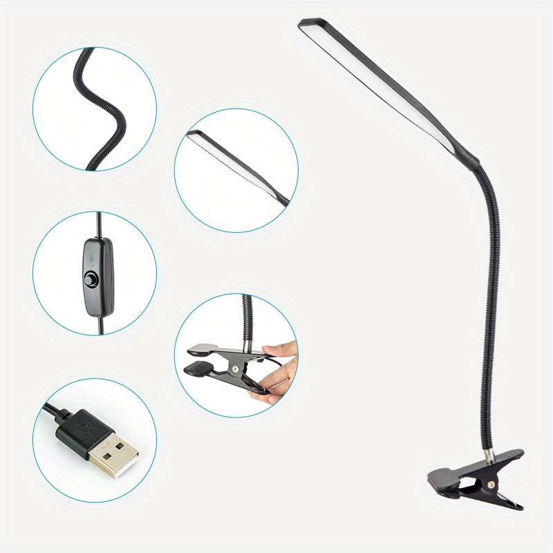 Desk Lamp Clip Lamp Desk Light Home Office Usb Reading Lamp Temu