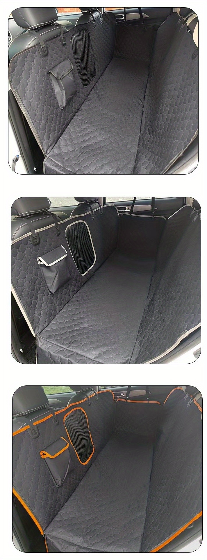 Funda De Asiento De Coche Para Perros, Protector De Asiento Trasero De Tela  Oxford 600d, Protector De Banco De Asiento Trasero Impermeable Y  Antideslizante Con Ventana Visual Y Bolsillos, 146137 Cm. Afortunado