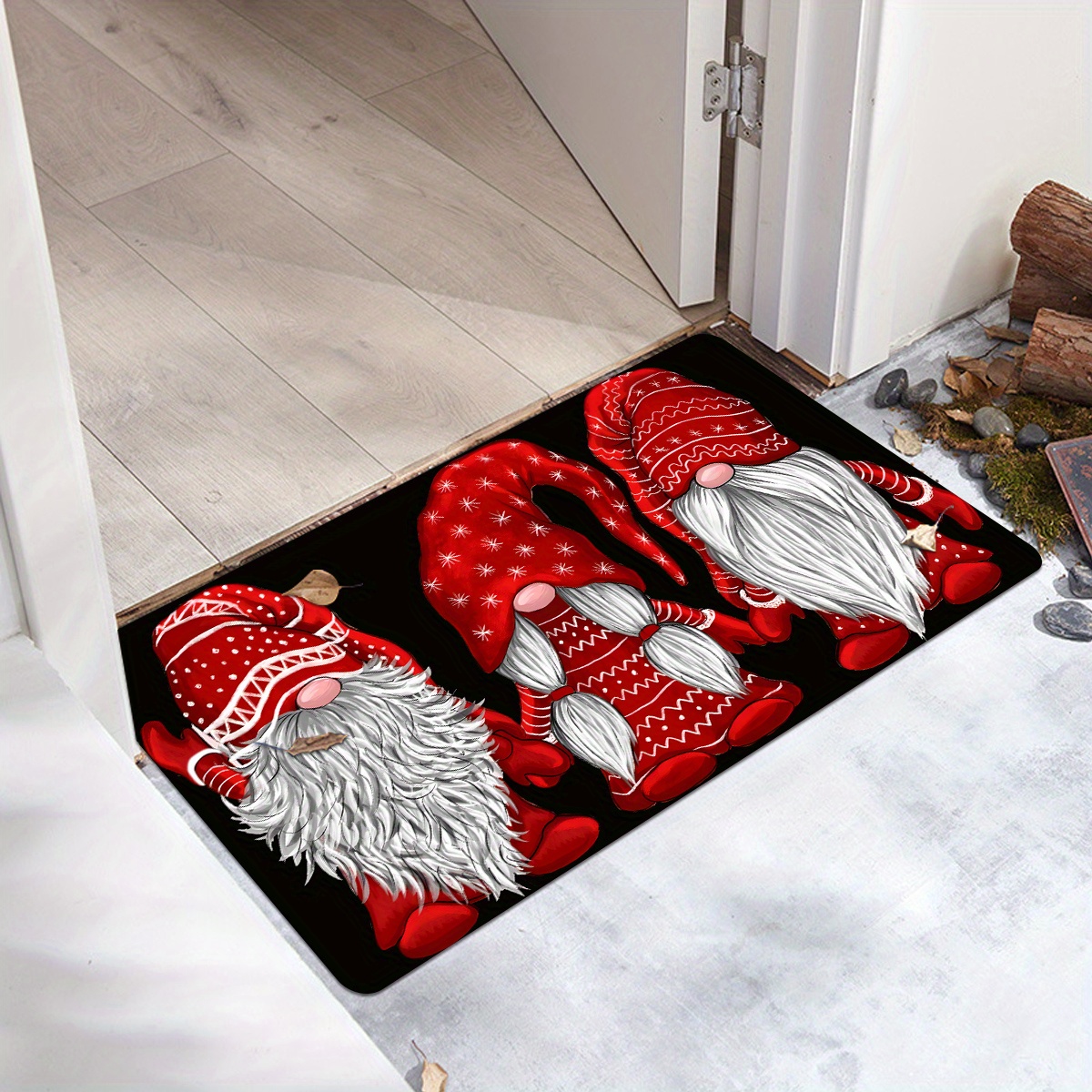 Christmas Faceless Gnome Kitchen Rug Non slip Polyester Rugs - Temu