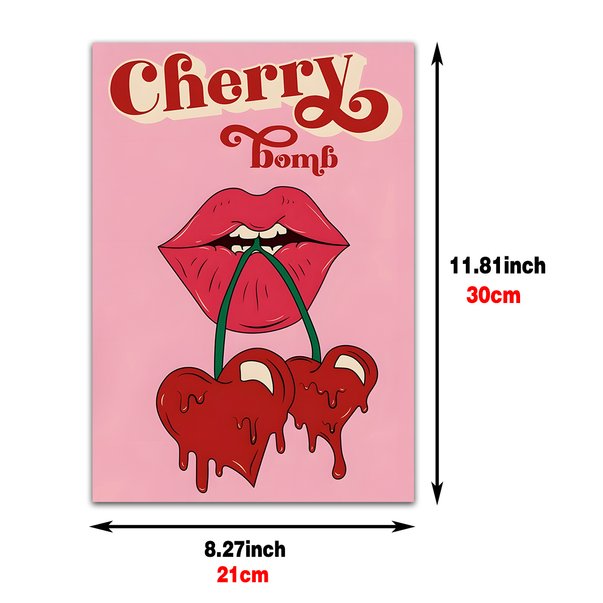 Canvas Painting Cherry Bomb Lips Print Canvas Painting - Temu