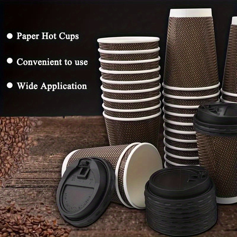 Insulated Disposable Coffee Cups Hot Paper Cups Corrugated Ripple Hot  Beverage Cups For Tea Hot Chocolate Travel To Go Cup Coffee Bar Essentials  - Temu