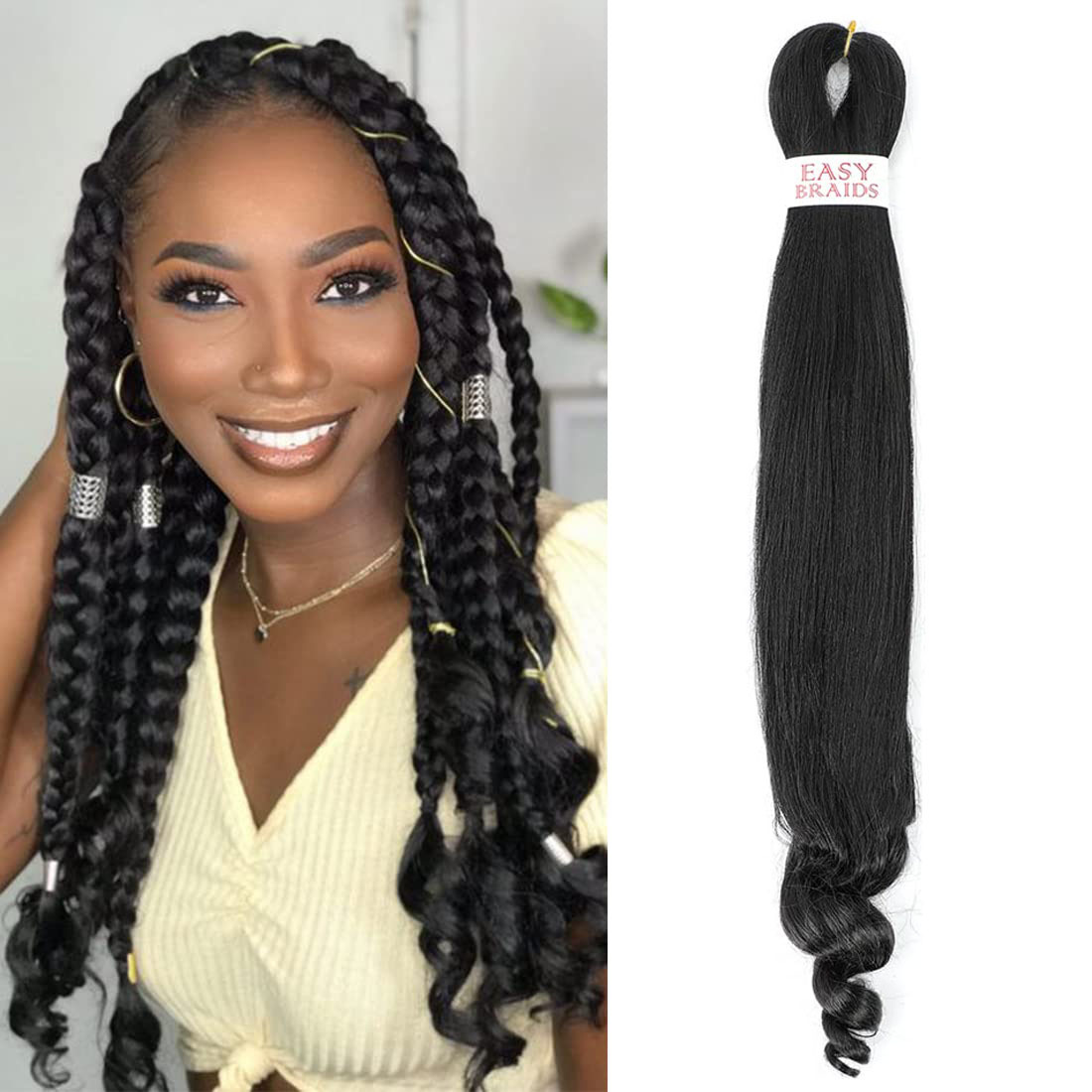 Pre Stretched Braiding Hair Ginger Curly Ends Synthetic Hair - Temu Canada