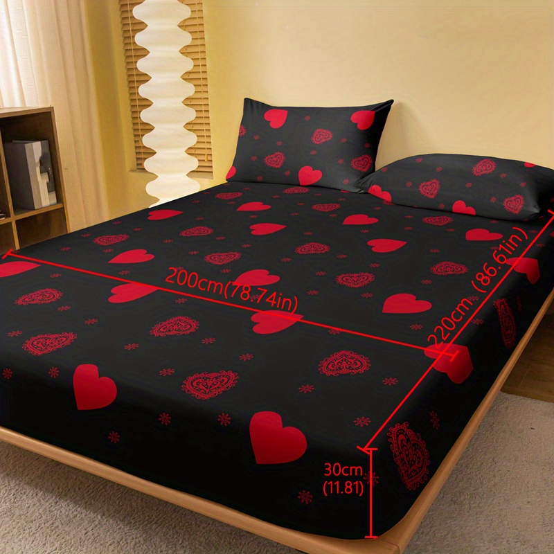 TEMU 1pc Print Brushed Fitted Sheet, Soft Comfortable Bedding Mattress Cover, For Bedroom Student Dorm, With Deep Pocket, Fitted Bed Sheet