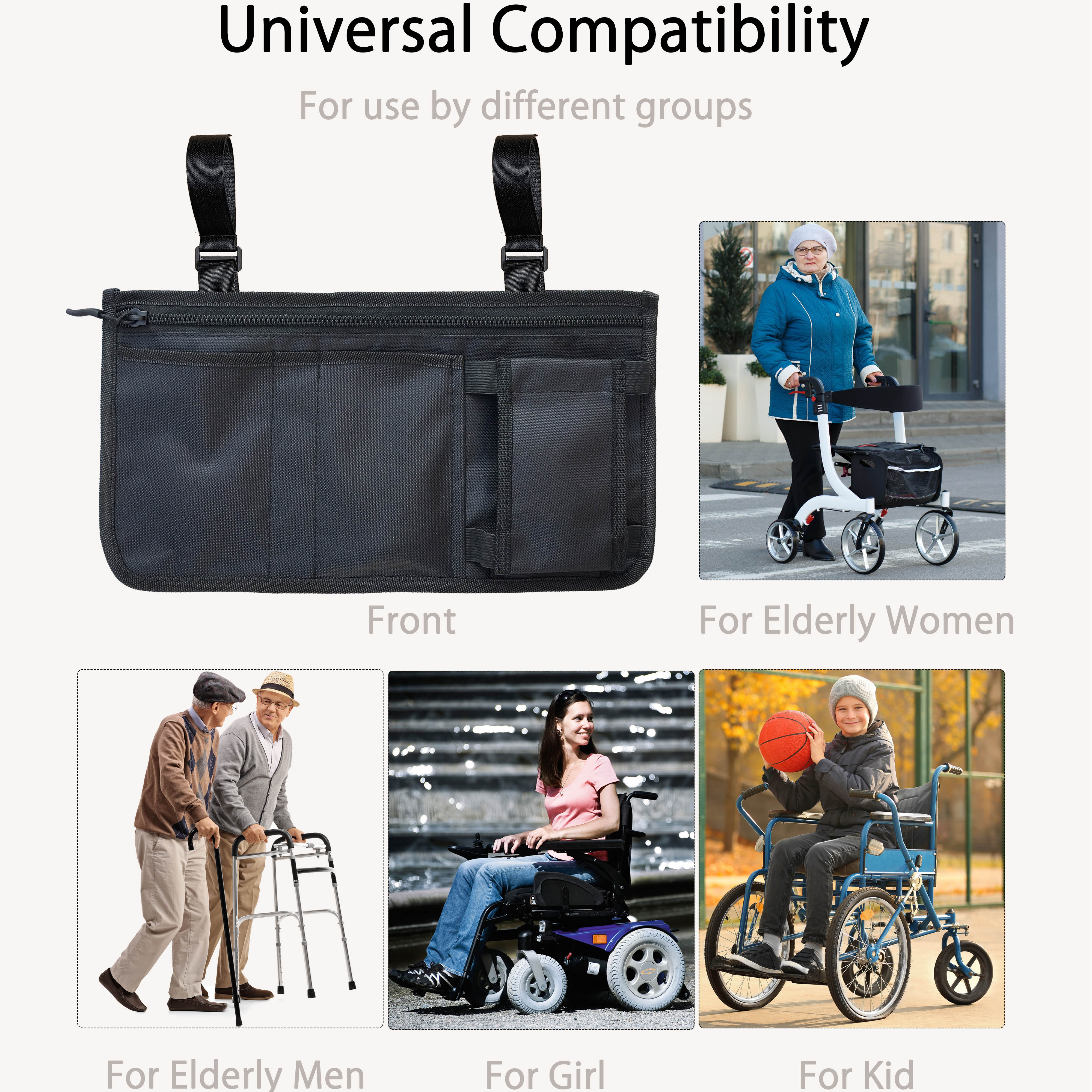 Wheelchair Accessories Wheelchair Bag Walker Bag Wheelchair Armrest  Accessories For Walker Rollator Electric Scooter Wheelchairs Ideal Gift For  Father's Day & Mother's Day - Temu